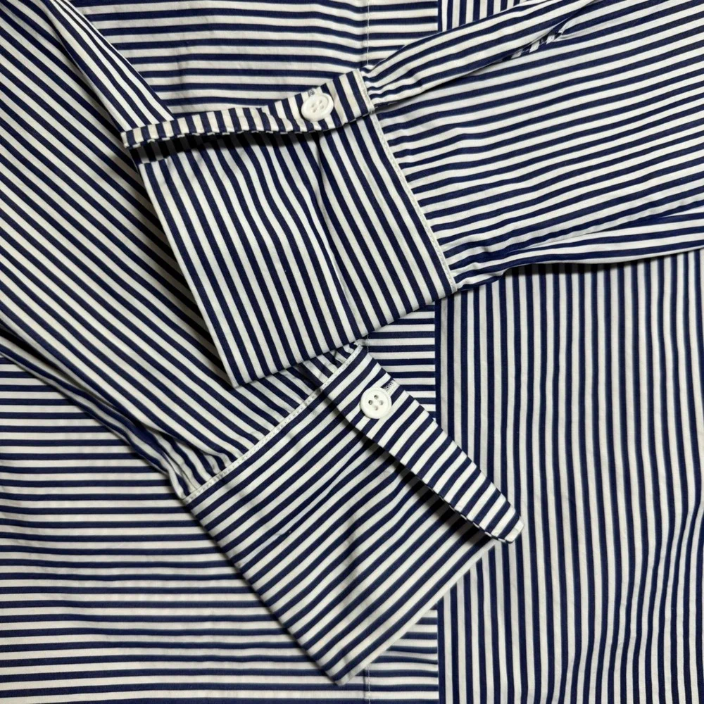 Lafayette 148 Womens‎ Shirt XXS Button Down Long Sleeve Striped Blue Tailored - Picture 5 of 9